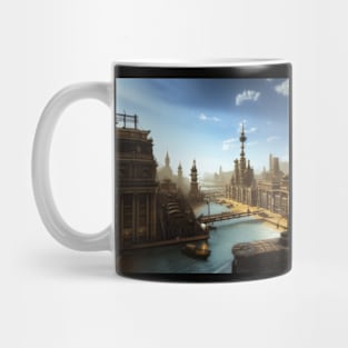 A nice view of a Steampunk City t-shirt Mug